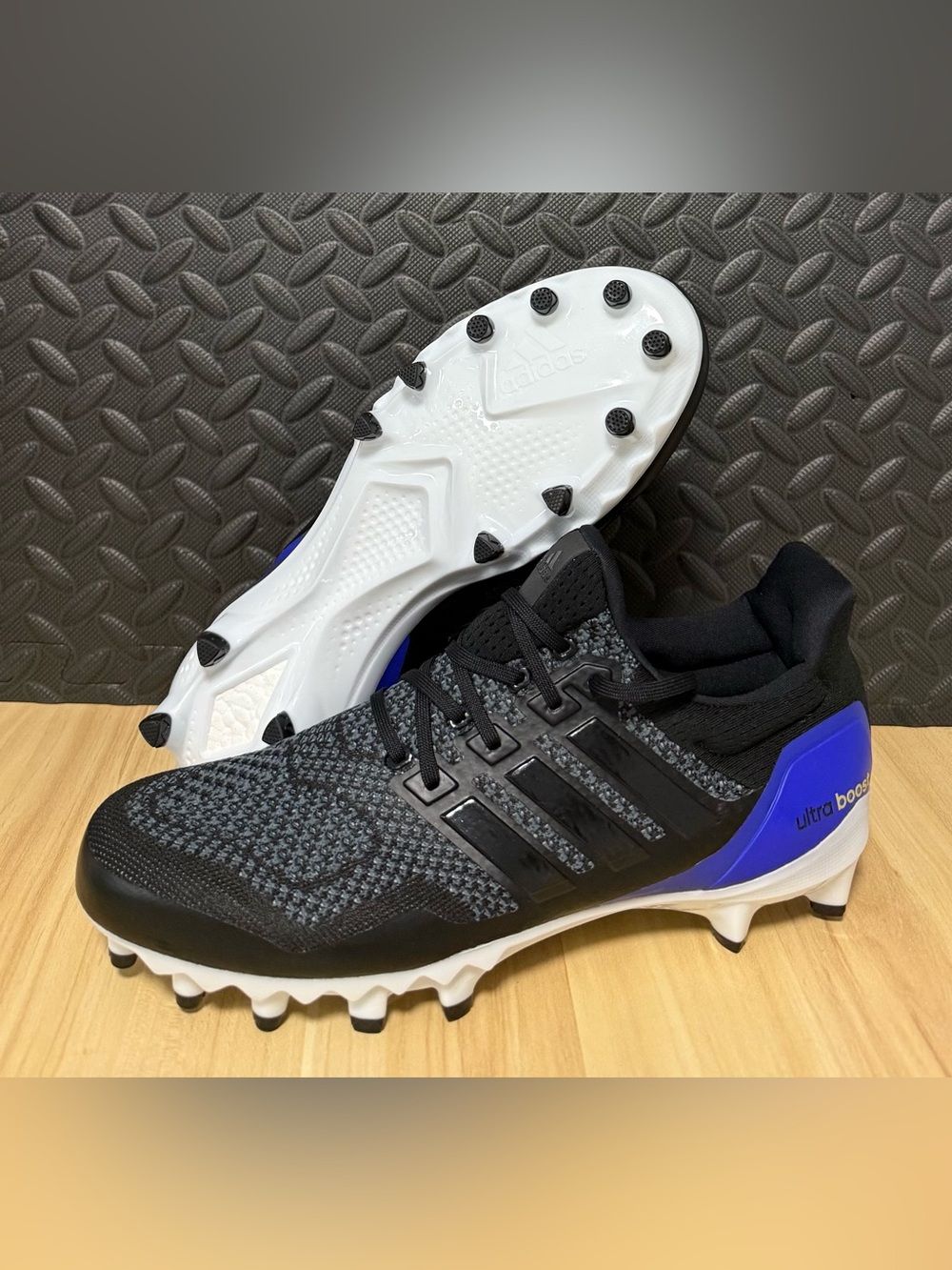 Adidas Ultraboost Football Cleats OG Black Blue JP7410 Mens Size 10.5